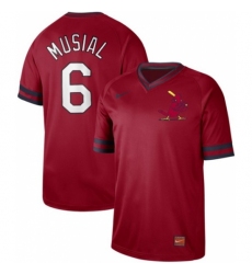 Men's Nike St.Louis Cardinals #6 Stan Musial Red Authentic Cooperstown Collection Stitched Baseball Jersey