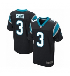 Men's Carolina Panthers #3 Will Grier Elite Black Team Color Football Jersey