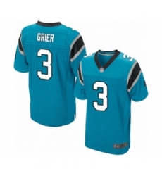 Men's Carolina Panthers #3 Will Grier Elite Blue Alternate Football Jersey