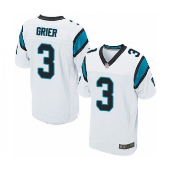 Men's Carolina Panthers #3 Will Grier Elite White Football Jersey Men's Carolina Panthers #3 Will Grier Elite White Football Jersey