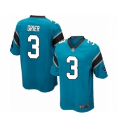 Men's Carolina Panthers #3 Will Grier Game Blue Alternate Football Jersey