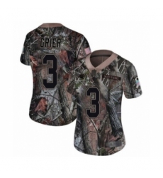 Women's Carolina Panthers #3 Will Grier Camo Rush Realtree Limited Football Jersey