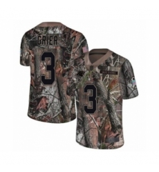 Youth Carolina Panthers #3 Will Grier Camo Rush Realtree Limited Football Jersey