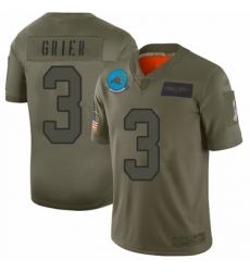 Youth Carolina Panthers #3 Will Grier Limited Camo 2019 Salute to Service Football Jersey