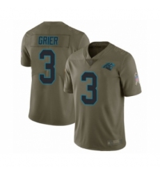 Youth Carolina Panthers #3 Will Grier Limited Olive 2017 Salute to Service Football Jersey