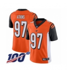 Men's Cincinnati Bengals #97 Geno Atkins Orange Alternate Vapor Untouchable Limited Player 100th Season Football Jersey