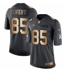 Men's Nike Cincinnati Bengals #85 Tyler Eifert Limited Black/Gold Salute to Service NFL Jersey