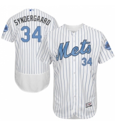 Men's Majestic New York Mets #34 Noah Syndergaard Authentic White 2016 Father's Day Fashion Flex Base MLB Jersey