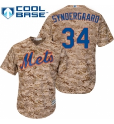 Men's Majestic New York Mets #34 Noah Syndergaard Replica Camo Alternate Cool Base MLB Jersey