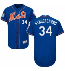 Men's Majestic New York Mets #34 Noah Syndergaard Royal Blue 2017 Spring Training Authentic Collection Flex Base MLB Jersey