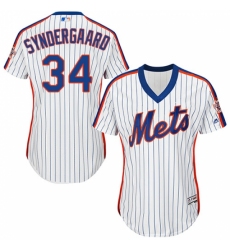 Women's Majestic New York Mets #34 Noah Syndergaard Replica White Alternate Cool Base MLB Jersey