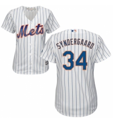 Women's Majestic New York Mets #34 Noah Syndergaard Replica White Home Cool Base MLB Jersey