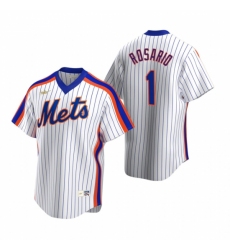 Men's Nike New York Mets #1 Amed Rosario White Cooperstown Collection Home Stitched Baseball Jersey