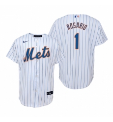 Men's Nike New York Mets #1 Amed Rosario White Home Stitched Baseball Jersey
