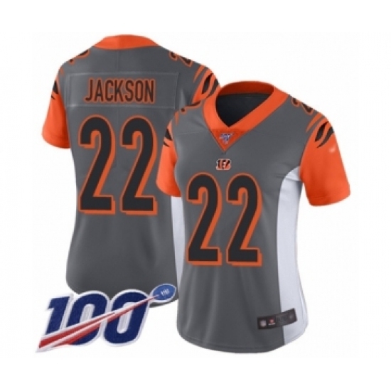 Women's Cincinnati Bengals #22 William Jackson Limited Silver Inverted Legend 100th Season Football Jersey Women's Cincinnati Bengals #22 William Jackson Limited Silver Inverted Legend 100th Season Football Jersey
