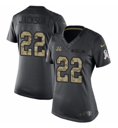 Women's Nike Cincinnati Bengals #22 William Jackson Limited Black 2016 Salute to Service NFL Jersey