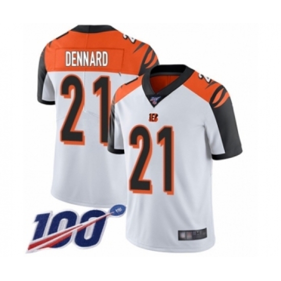 Men's Cincinnati Bengals #21 Darqueze Dennard White Vapor Untouchable Limited Player 100th Season Football Jersey Men's Cincinnati Bengals #21 Darqueze Dennard White Vapor Untouchable Limited Player 100th Season Football Jersey