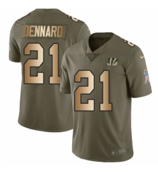 Youth Nike Cincinnati Bengals #21 Darqueze Dennard Limited Olive/Gold 2017 Salute to Service NFL Jersey
