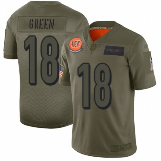 Men's Cincinnati Bengals #18 A.J. Green Limited Camo 2019 Salute to Service Football Jersey Men's Cincinnati Bengals #18 A.J. Green Limited Camo 2019 Salute to Service Football Jersey