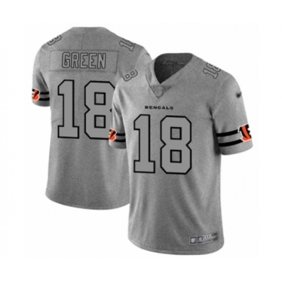 Men's Cincinnati Bengals #18 A.J. Green Limited Gray Team Logo Gridiron Football Jersey Men's Cincinnati Bengals #18 A.J. Green Limited Gray Team Logo Gridiron Football Jersey
