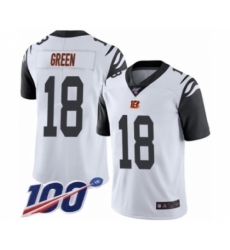 Men's Cincinnati Bengals #18 A.J. Green Limited White Rush Vapor Untouchable 100th Season Football Jersey