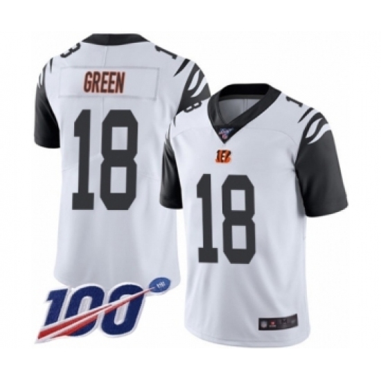 Men's Cincinnati Bengals #18 A.J. Green Limited White Rush Vapor Untouchable 100th Season Football Jersey Men's Cincinnati Bengals #18 A.J. Green Limited White Rush Vapor Untouchable 100th Season Football Jersey