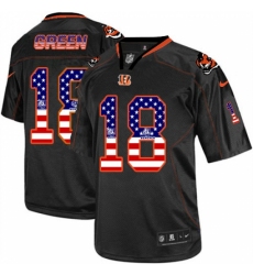 Men's Nike Cincinnati Bengals #18 A.J. Green Elite Black USA Flag Fashion NFL Jersey Men's Nike Cincinnati Bengals #18 A.J. Green Elite Black USA Flag Fashion NFL Jersey