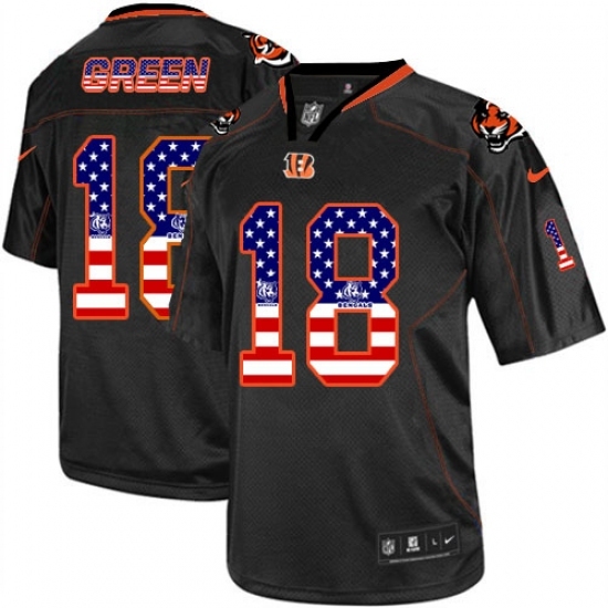 Men's Nike Cincinnati Bengals #18 A.J. Green Elite Black USA Flag Fashion NFL Jersey Men's Nike Cincinnati Bengals #18 A.J. Green Elite Black USA Flag Fashion NFL Jersey