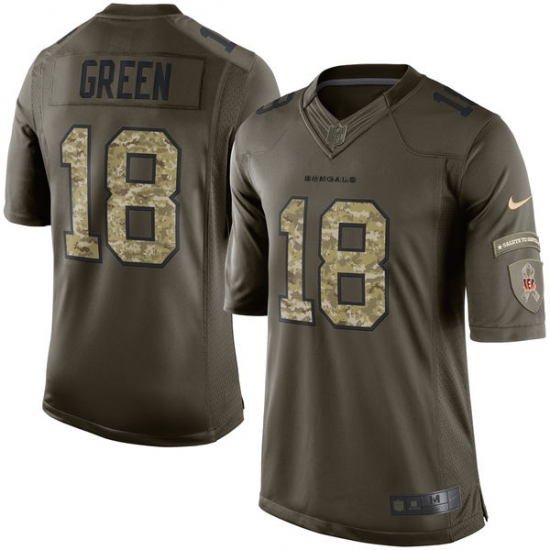 Men's Nike Cincinnati Bengals #18 A.J. Green Elite Green Salute to Service NFL Jersey Men's Nike Cincinnati Bengals #18 A.J. Green Elite Green Salute to Service NFL Jersey