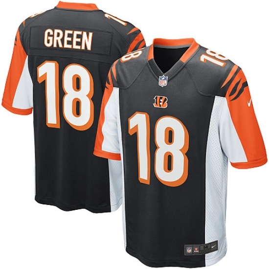 Men's Nike Cincinnati Bengals #18 A.J. Green Game Black Team Color NFL Jersey Men's Nike Cincinnati Bengals #18 A.J. Green Game Black Team Color NFL Jersey