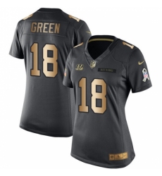 Women's Nike Cincinnati Bengals #18 A.J. Green Limited Black/Gold Salute to Service NFL Jersey Women's Nike Cincinnati Bengals #18 A.J. Green Limited Black/Gold Salute to Service NFL Jersey