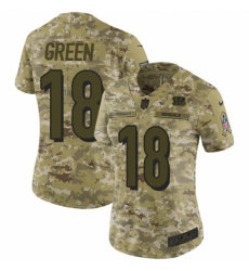 Women's Nike Cincinnati Bengals #18 A.J. Green Limited Camo 2018 Salute to Service NFL Jersey