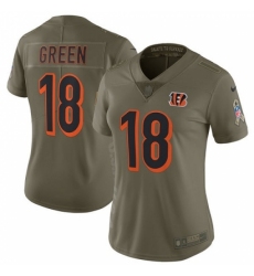 Women's Nike Cincinnati Bengals #18 A.J. Green Limited Olive 2017 Salute to Service NFL Jersey Women's Nike Cincinnati Bengals #18 A.J. Green Limited Olive 2017 Salute to Service NFL Jersey