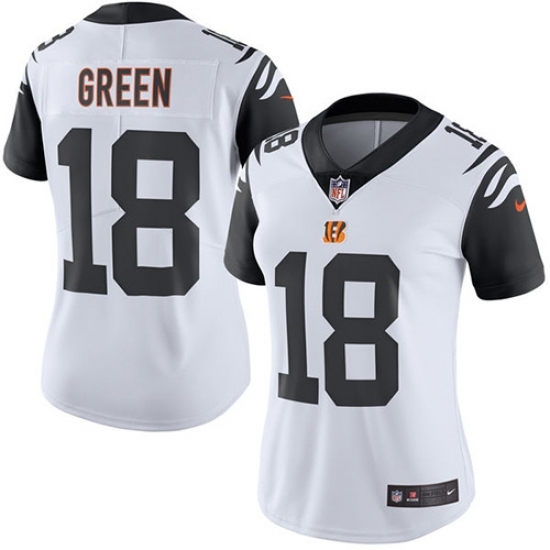 Women's Nike Cincinnati Bengals #18 A.J. Green Limited White Rush Vapor Untouchable NFL Jersey Women's Nike Cincinnati Bengals #18 A.J. Green Limited White Rush Vapor Untouchable NFL Jersey