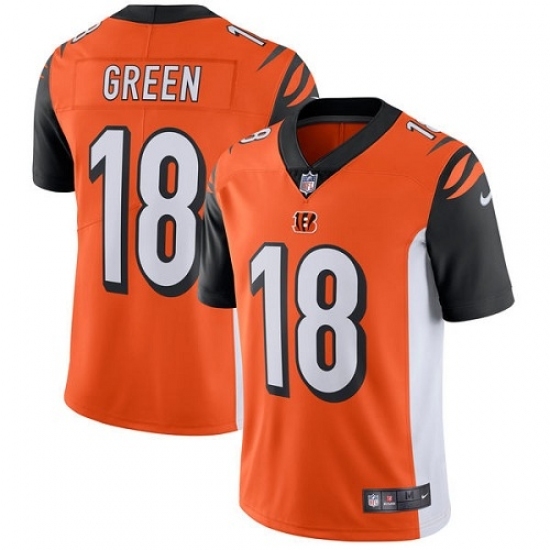 Youth Nike Cincinnati Bengals #18 A.J. Green Vapor Untouchable Limited Orange Alternate NFL Jersey Youth Nike Cincinnati Bengals #18 A.J. Green Vapor Untouchable Limited Orange Alternate NFL Jersey
