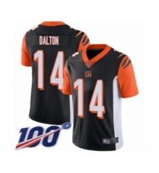 Men's Cincinnati Bengals #14 Andy Dalton Black Team Color Vapor Untouchable Limited Player 100th Season Football Jersey