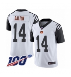 Men's Cincinnati Bengals #14 Andy Dalton Limited White Rush Vapor Untouchable 100th Season Football Jersey