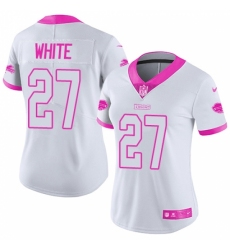 Women's Nike Buffalo Bills #27 Tre'Davious White Limited White/Pink Rush Fashion NFL Jersey