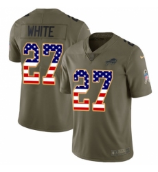 Youth Nike Buffalo Bills #27 Tre'Davious White Limited Olive/USA Flag 2017 Salute to Service NFL Jersey