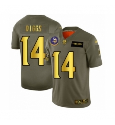 Men's Minnesota Vikings #14 Stefon Diggs Olive Gold 2019 Salute to Service Limited Football Jersey
