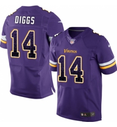 Men's Nike Minnesota Vikings #14 Stefon Diggs Elite Purple Home Drift Fashion NFL Jersey