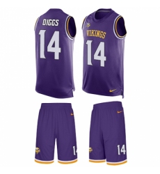 Men's Nike Minnesota Vikings #14 Stefon Diggs Limited Purple Tank Top Suit NFL Jersey