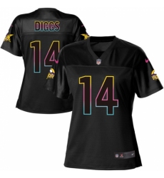 Women's Nike Minnesota Vikings #14 Stefon Diggs Game Black Fashion NFL Jersey