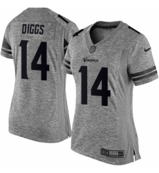 Women's Nike Minnesota Vikings #14 Stefon Diggs Limited Gray Gridiron NFL Jersey