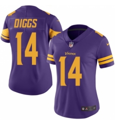 Women's Nike Minnesota Vikings #14 Stefon Diggs Limited Purple Rush Vapor Untouchable NFL Jersey