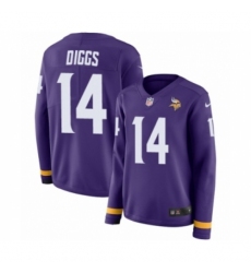 Women's Nike Minnesota Vikings #14 Stefon Diggs Limited Purple Therma Long Sleeve NFL Jersey