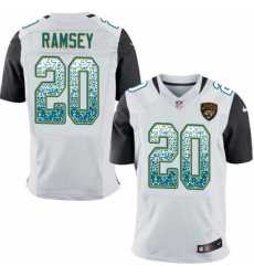 Men's Nike Jacksonville Jaguars #20 Jalen Ramsey Elite White Road Drift Fashion NFL Jersey