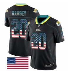 Men's Nike Jacksonville Jaguars #20 Jalen Ramsey Limited Black Rush USA Flag NFL Jersey