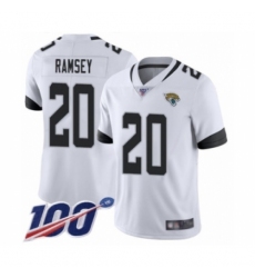 Men's Nike Jacksonville Jaguars #20 Jalen Ramsey White Vapor Untouchable Limited Player 100th Season NFL Jersey