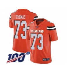 Men's Cleveland Browns #73 Joe Thomas Orange Alternate Vapor Untouchable Limited Player 100th Season Football Jersey